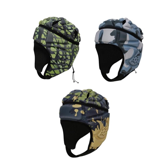 Axioma 3x Adjustable Rugby Football Headgear EVA Padded Skateboard Head
