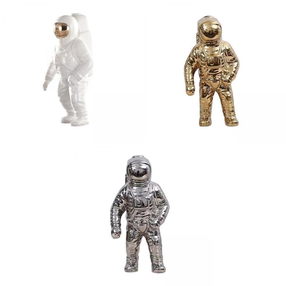 Axioma 3x Ceramic Space Man Figure Sculpture Astronaut Cosmonaut Statue Item No