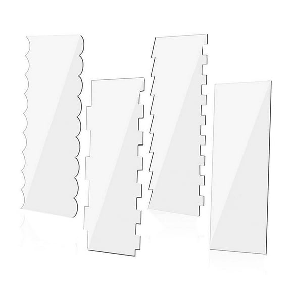 Axioma 4 Pcs Large Acrylic Cake Tool Cake Comb Smoother Cake Decorating for Buttercream
