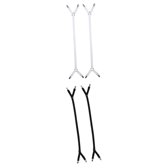 Axioma 4 Pieces Adjustable Bed Fitted / Flat Sheet Grippers Straps Black