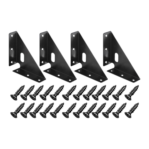 Axioma 4 Pieces Heavy Duty Gusset Joints Angle Support Brackets Easy Installation Steel