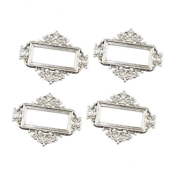 Axioma 4X 4pcs Office File Drawer Tab Holder Anti-rust Card Frame On Bookcases Silver