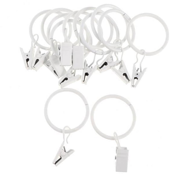 Axioma 5-9pcs 12 Pieces Metal Curtains Drapery Rings with Clips White Porcelain 25mm 5 Pcs