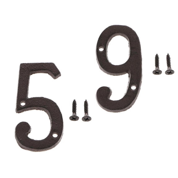 Axioma 5 and 9 Wrought Iron Arabic Number Digit Address Sign Plaque Sticker Country