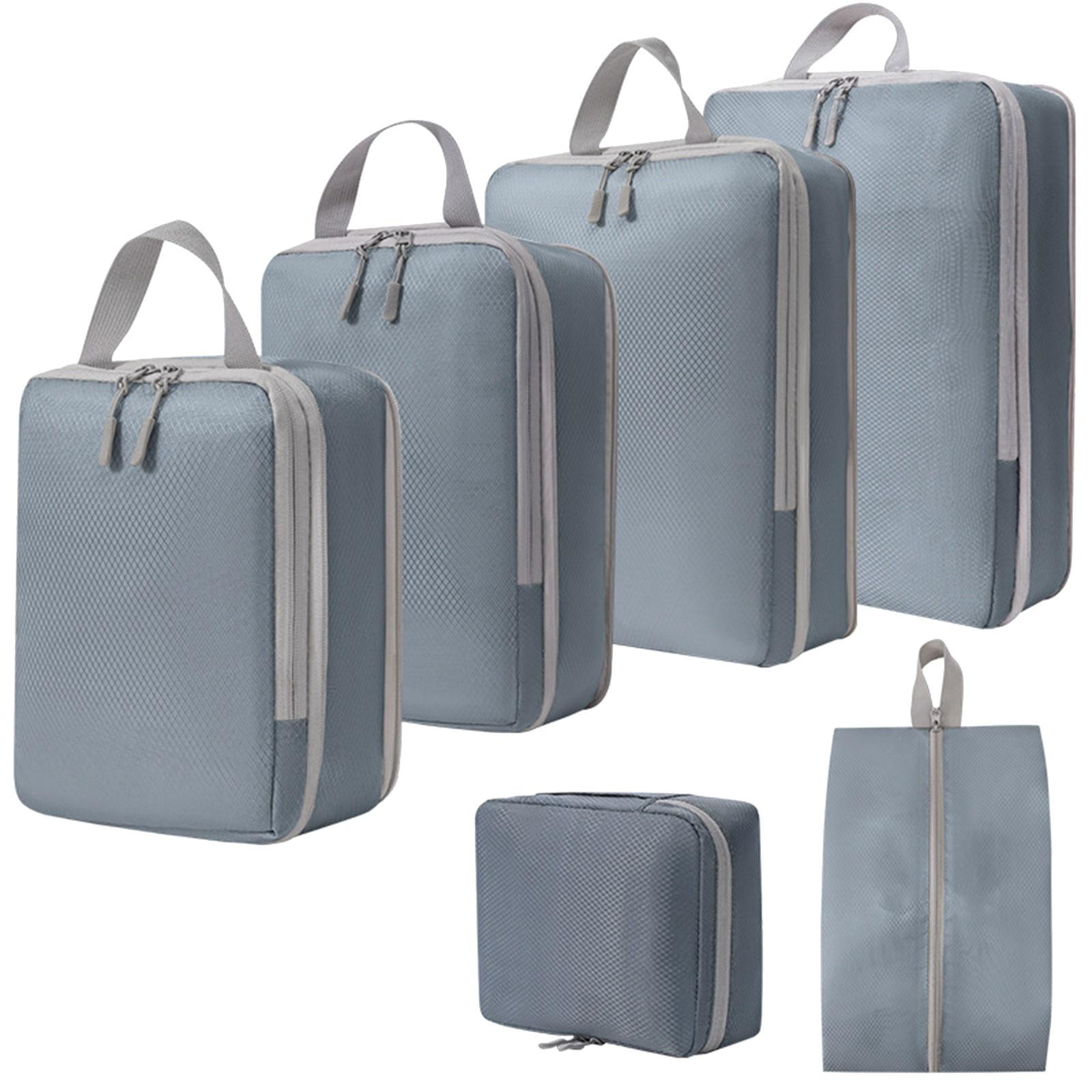 Axioma 6 Pack Compression Cubes, Clothes Storage Bags, Breathable Toiletry Bag, Luggage gray