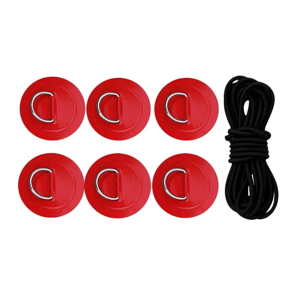 Axioma 6 Piece PVC D Patch Deck Rigging Set Tension Deck Fixing Kit Round D Patch D Pad Red