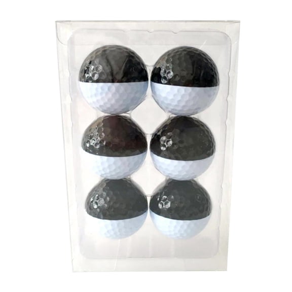 Axioma 6 Pieces Practice Golf Balls, Soft Rubber Golf Balls for Indoor Outdoor Backyard Black White