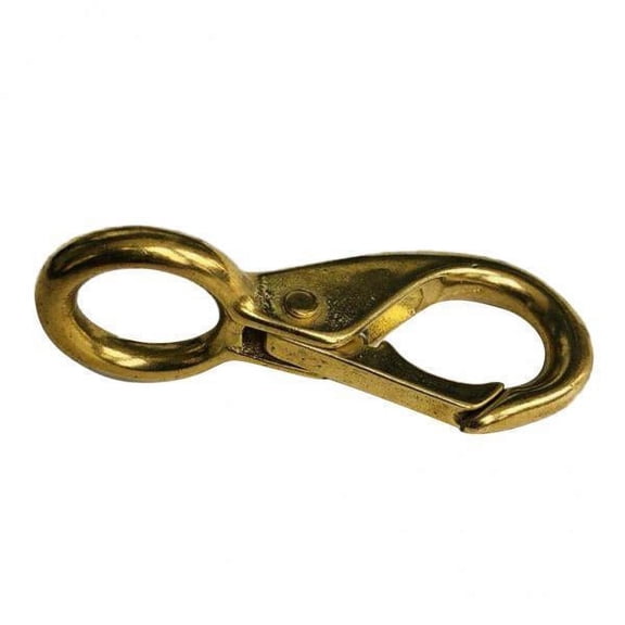 Axioma 6x High Strength Solid Brass Spring Snap Clip with Fixed Eyelet for Marine Boat