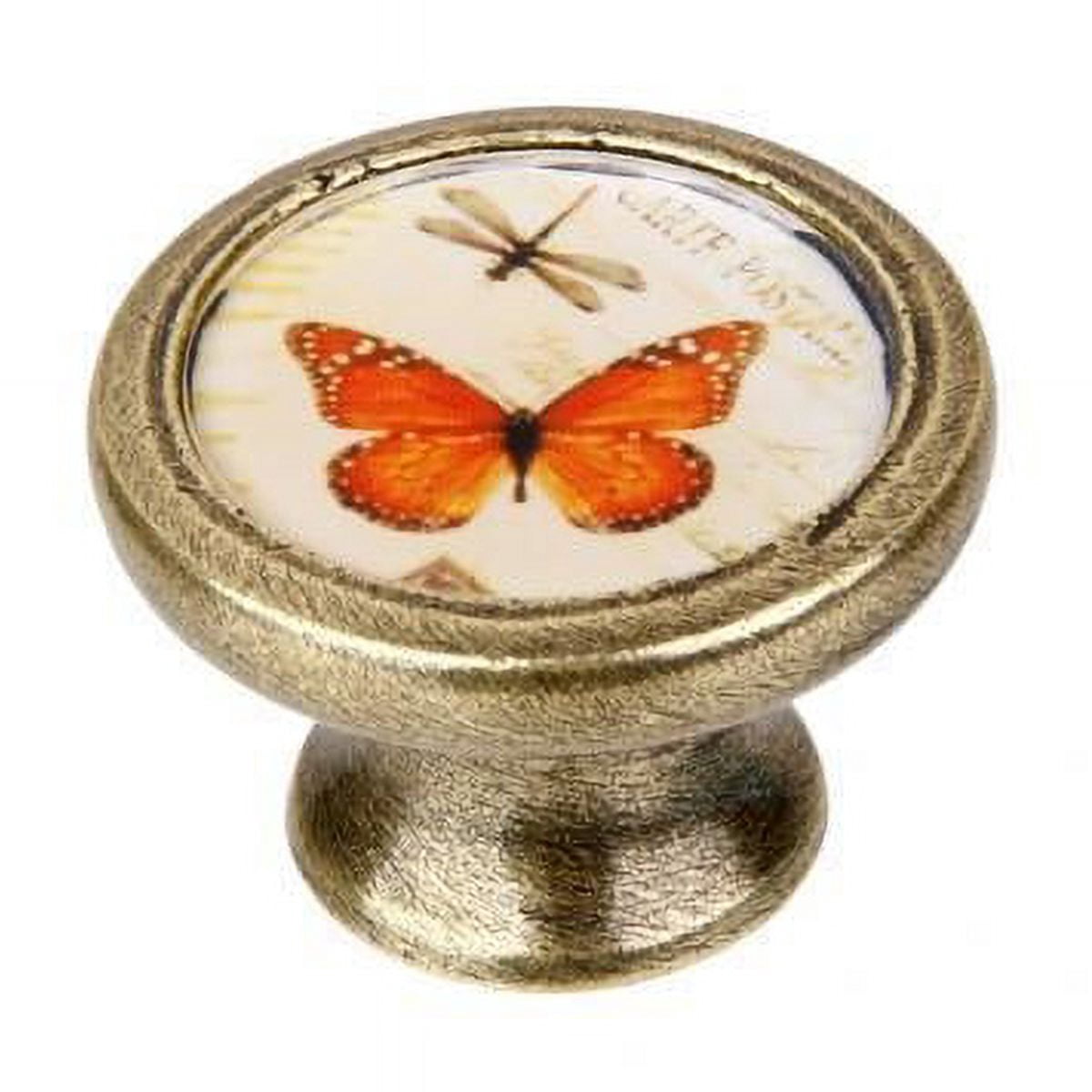 Axioma 7x Drawer Knob Polished Brass Cabinet Knobs, Vintage Dresser Handle for Cupboard