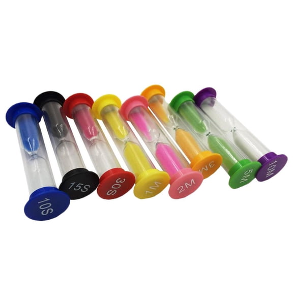 Axioma 8 Color Plastic Timer Hourglass Sand Clock Timer 10/ 15/ 30 Seconds & 1/ 2/ 3/