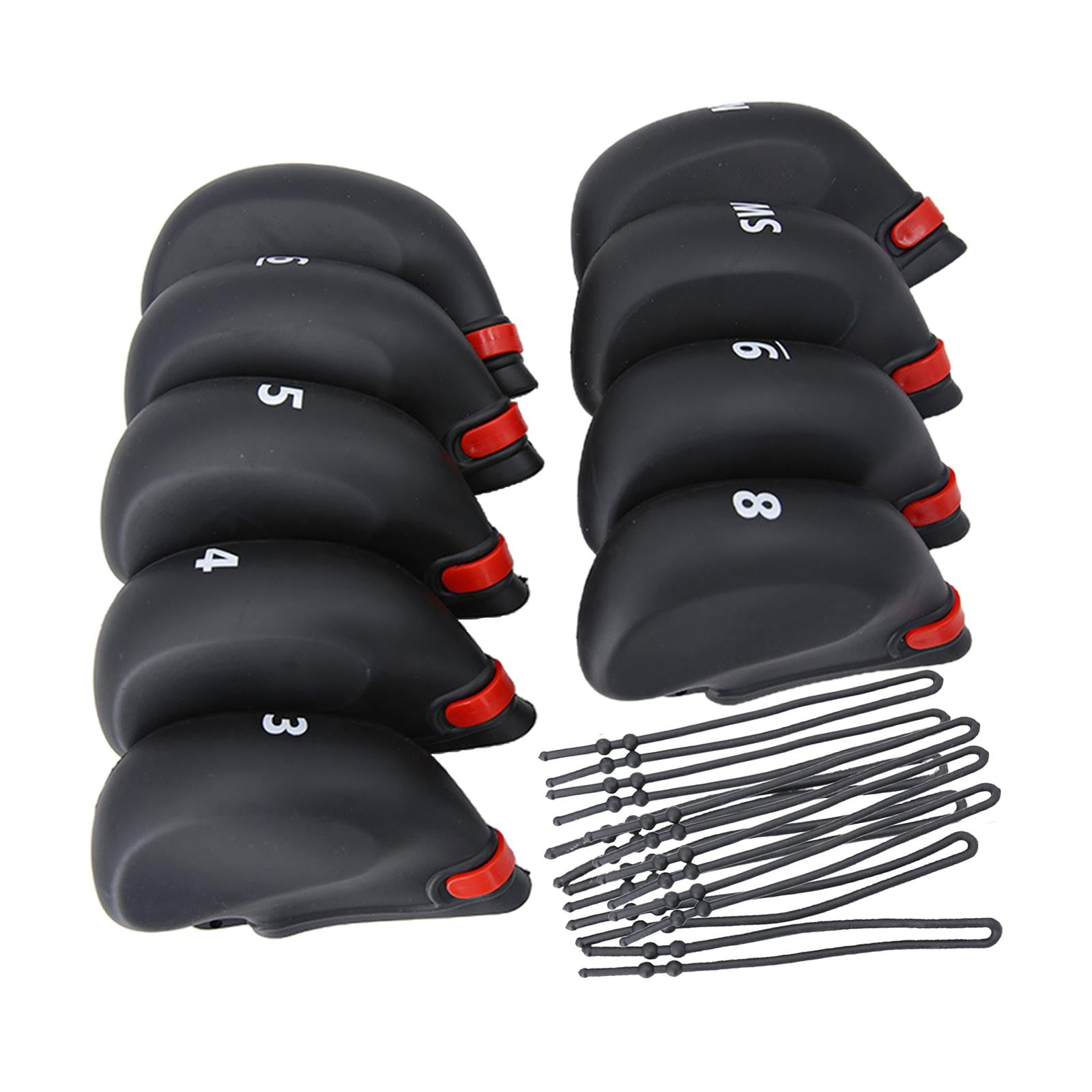 Axioma 9 Pieces Deluxe Golf Driver Headcover Accessories Set Leather Protector Waterproof