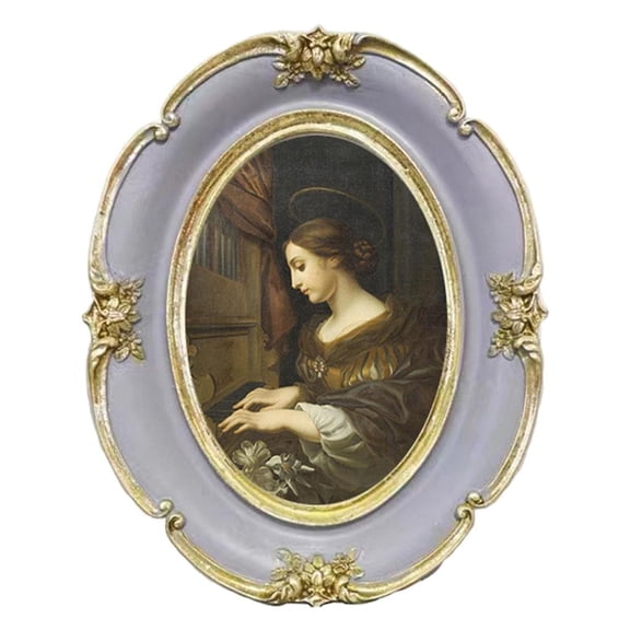 Axioma Antique Oval Picture Frame Resin Wall Hanging Photo Frame Retro with Glass Front 4x6 Inch