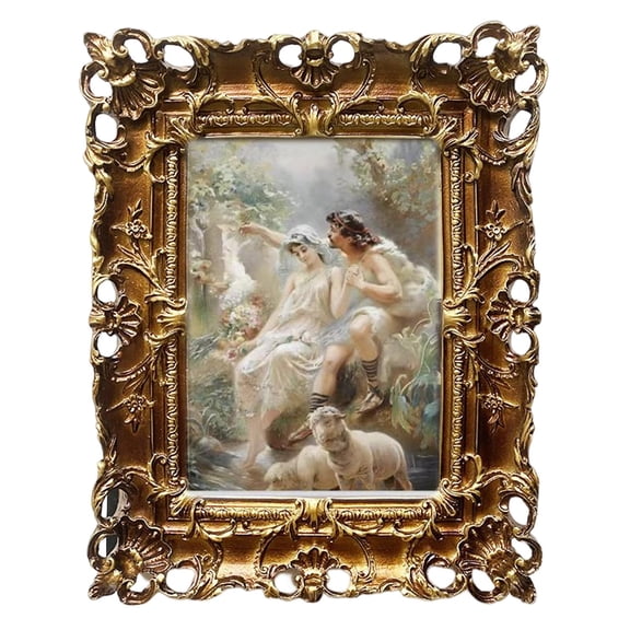Axioma Antique Style Photo Frame, Display Polyresin Tabletop Wall Hanging Holder Ornate 22cmx17cm