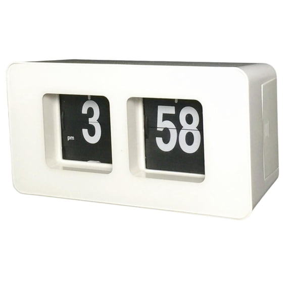 Axioma Auto Flip Clock Desk Clock Digital Battery Operated Table File Down Clocks Non Ticking Silent Sweep for Bedroom Living Room decor Office - Black Rear Black