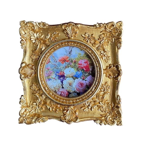 Axioma Baroque Ornate Gold Photo Frame Retro Embossed Picture Display for Tabletop Wall
