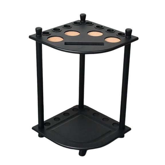 Axioma Billiards Pool Rack Solid Wood Floor Stand W/ Drink Holder Billiards Accessories Black