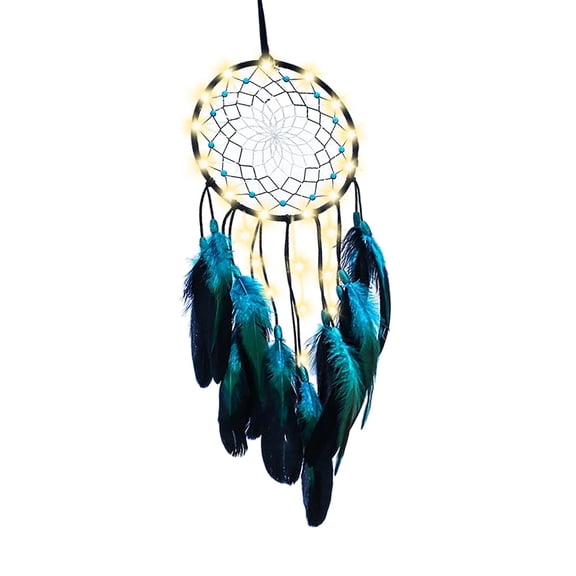 Axioma Boho Dream Catcher Feather Wall Hanging Wall Art Dreamcatcher Craft Pendant Woven for Party Living Room Kids Room Decoration Ornaments With Light