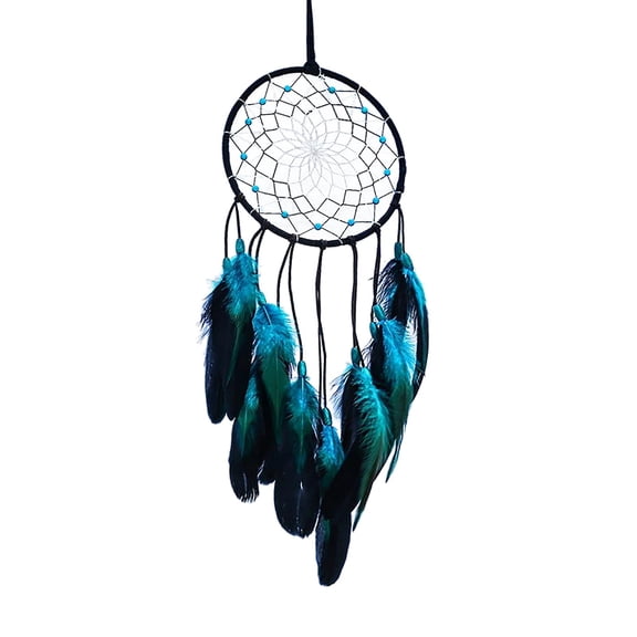 Axioma Boho Dream Catcher Feather Wall Hanging Wall Art Dreamcatcher Craft Pendant Woven for Party Living Room Kids Room Decoration Ornaments Blue