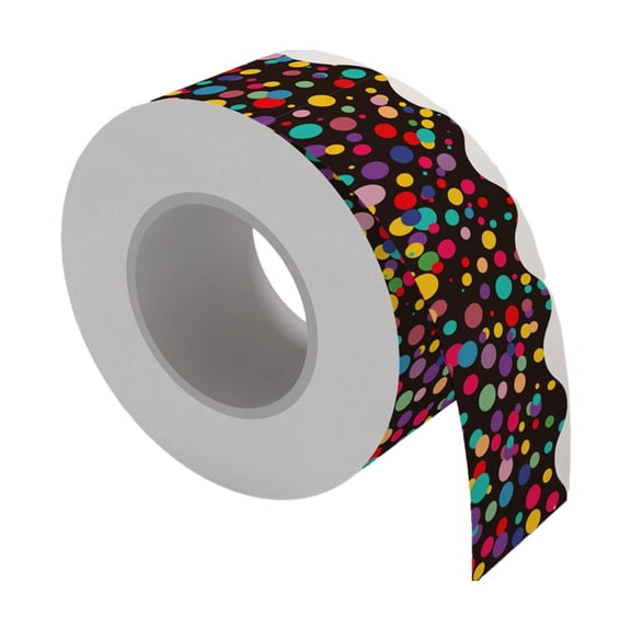 Axioma Bulletin Board Borders Colorful 20M Art with Creative Patterns Classroom Borders Colorful Dots