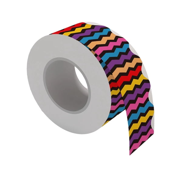 Axioma Bulletin Board Borders Colorful 20M Art with Creative Patterns Classroom Borders Colorful Wavy Stripe