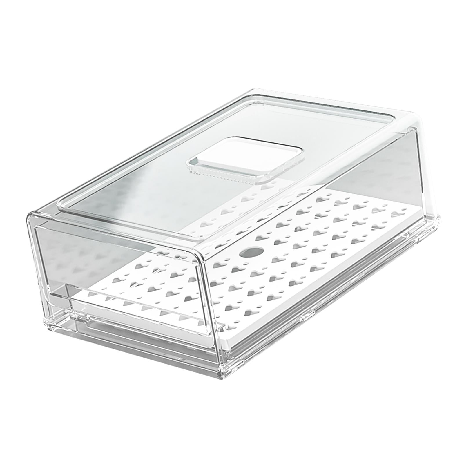 Axioma Cabinet Refrigerator Organizer Box Drawers Holder Multifunctional Clear with Lid L with partition