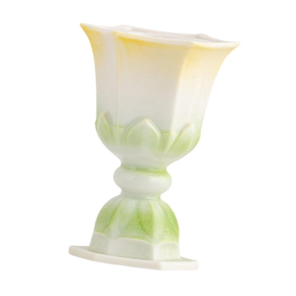 Axioma Candlestick Lotus Candle Holder Tabletop Decorative Candle Stand Candelabra for Farmhouse Holiday Fireplace Living Room Decor Gradient Yellow