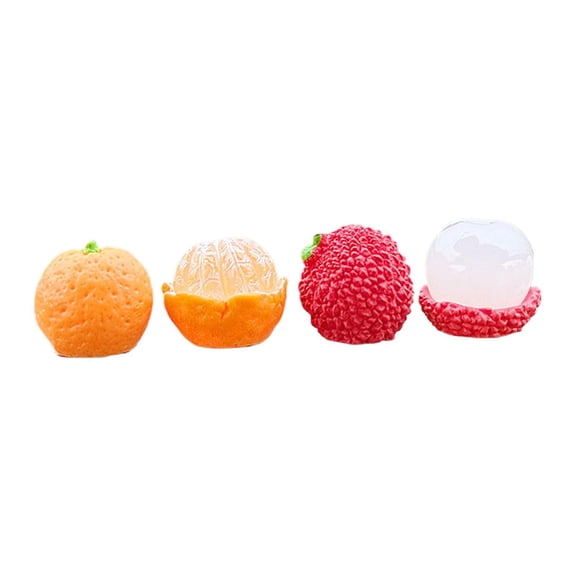 Axioma Car Dashboard Decorations with Fruit Trees, Fruit Figurines, Desk Center Console 4Pcs