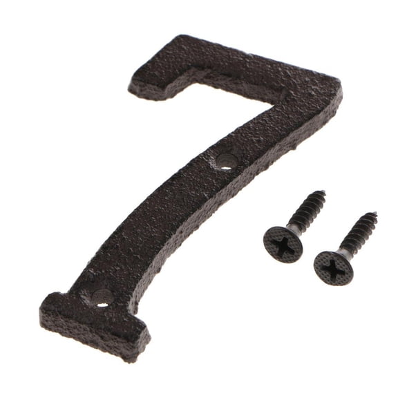 Axioma Cast Wrought Iron Door Number Signs Plaque Country Style Digit Label Plate with Number 7