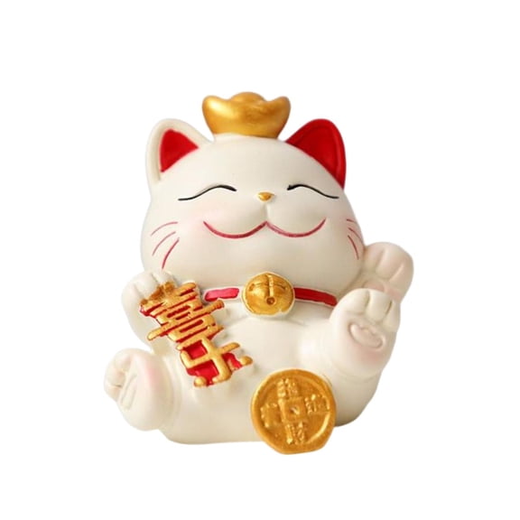 Axioma Cat Statues Resin Figurines Animals Sculpture Artwork Decor for Business Opening Joy 5.5x5x6.5cm