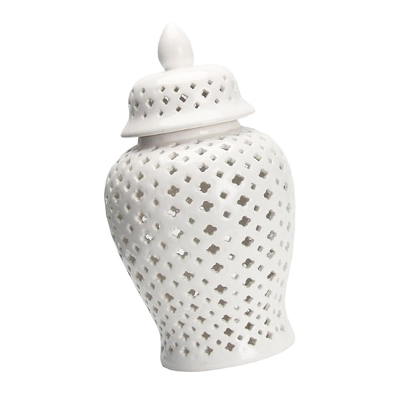 Axioma Ceramic Jar Vase Handicraft Collectable Oriental Light Luxury Lattice Porcelain