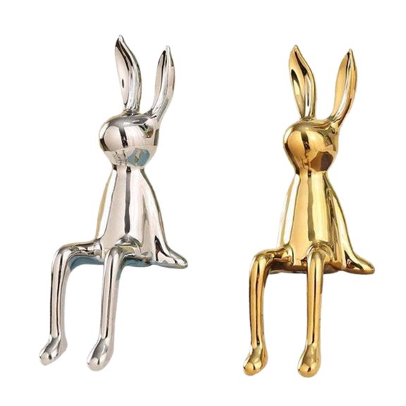 Axioma Ceramic Rabbit Statue, Miniature Animal Sculpture, Table Decoration, Souvenir