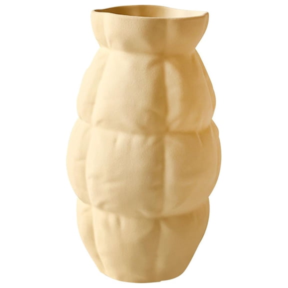 Axioma Ceramic Vase Flower Container Decorative Vase for Office Dining Table Decoration Yellow