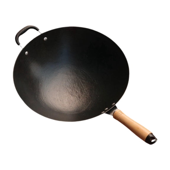 Axioma Chinese Wok Cookware Compact Round Bottom Wok Pan for Stir Fry Grill Cooking 36cm