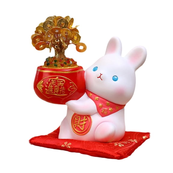Axioma Chinese Zodiac Rabbit Figurine Piggy Bank Decoration Tabletop Decor Collectible