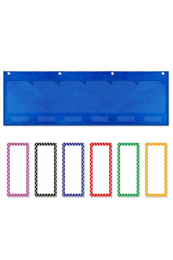 Classroom Pocket Chart with Clear Pockets & Label Card for Learning Activities