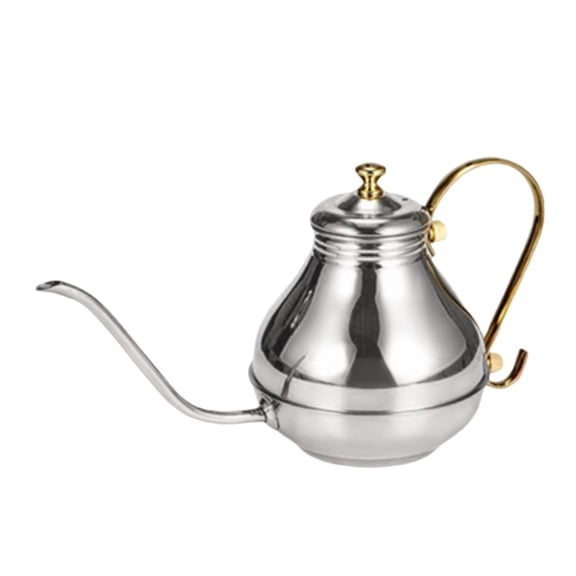 Axioma Coffee Drip Kettle Long Narrow Spout Multi Purpose for Camping, Picnic, 1.5L Tea silver