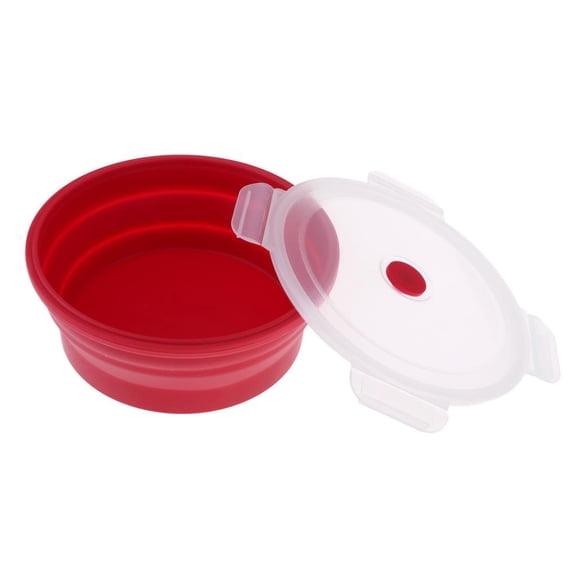 Axioma Collapsible Silicone Camping Bowl, Food-grade and BPA-free 900ml Red