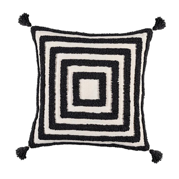 Axioma Comfortable Pillow Covers Tufted Tassels Luxury Invisible Zipper Textured Throw Square 1