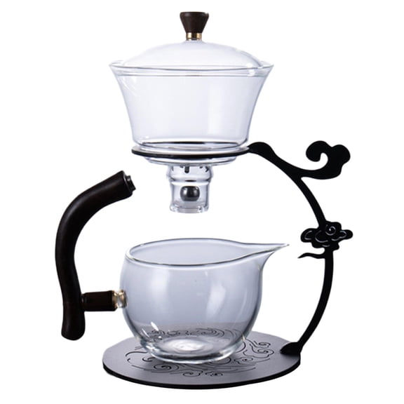 Axioma Creative Kungfu Glass Tea Set Heat Resistant Semi-Automatic with Stainless Steel