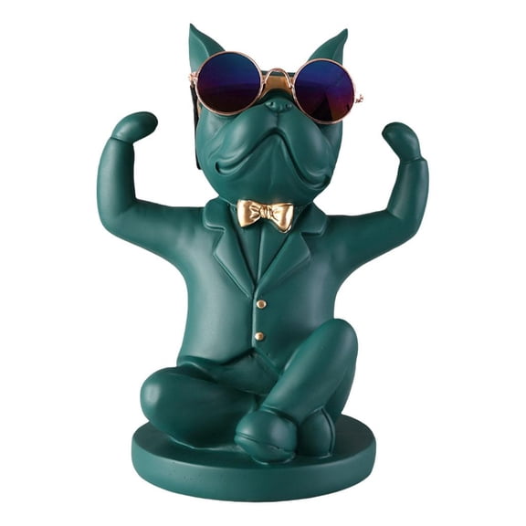 Axioma Creative Wine Rack Tabletop Wine Rack Figurines Dog Sculpture for Home Office Cafe Bar Green
