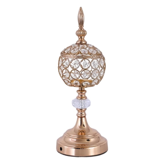 Axioma Crystal Candle Holders, Golden Rhinestone Candlesticks Table Centerpieces for Dia11.4cm Height32cm
