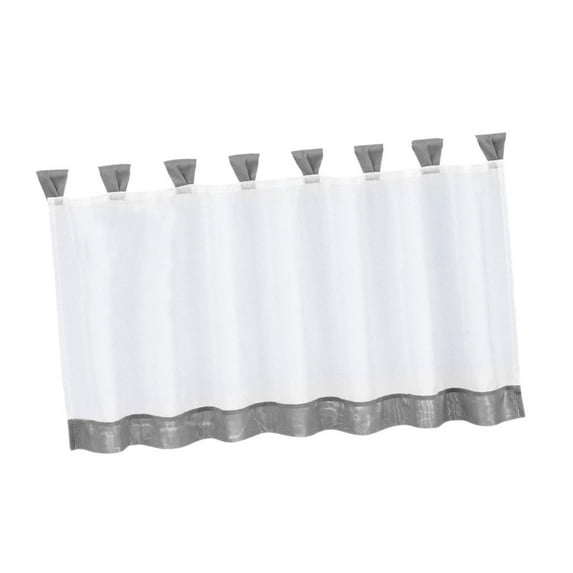 Axioma Customize Cafe Window Curtain Kitchen Curtain Tier #1 35x18 Inch, Grey 1 35x18 Inch Grey