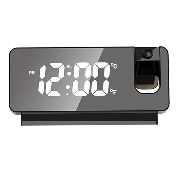 Axioma Digital LED Projection Alarm Clock Loud Alarm Bedside Silent Temperature Display