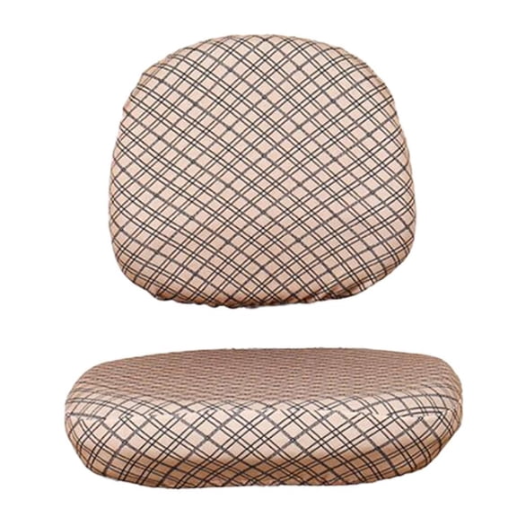 Axioma Elastic Separate Computer Rotating / Swivel Chair Cover Protective ~ Grid_Brown