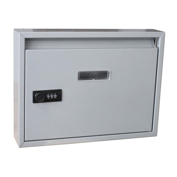 Axioma Elegant Wall Mounted Mail Box Newspaper Magazines Box Or Suggestion Box for Home Silver
