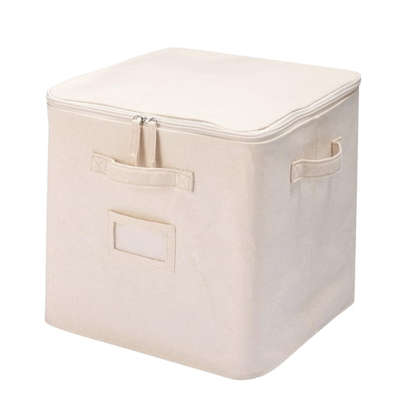 Axioma Fabric Storage Boxes Organiser Foldable Blanket Storage Bag for Comforter Pillow With Lid Style B