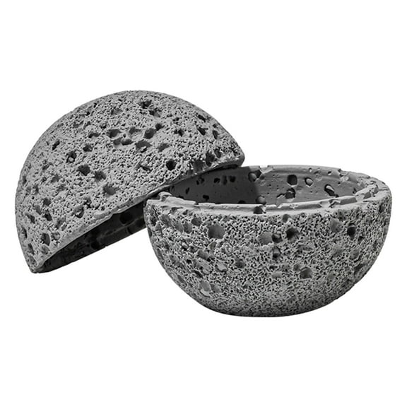 Axioma Fireless Aroma Diffuser Stone Ball Decoration Ornament Volcanic Rock Storage Box gray