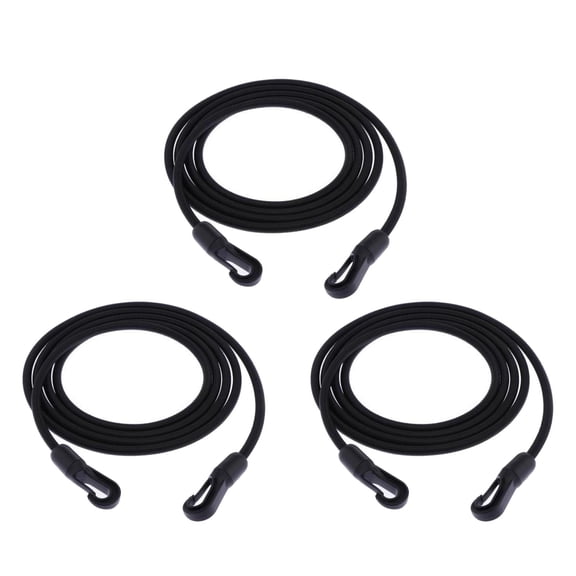Axioma Fityle 3pcs 8mm Heavy Duty Rubber Bungee Cord Rope Elastic Lanyard with Hooks