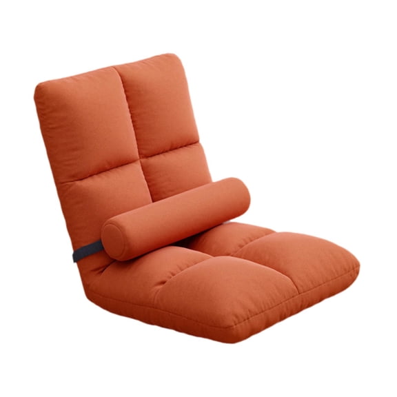 Axioma Floor Chair with Back Support Sleeper Bed Soft Comfortable Padded Sofa Chair Orange