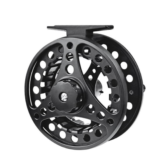 Axioma Fly Fishing Reel Metal Spool Double Bearing Aluminum Alloy Smooth Rotation Lightweight Left Right Hand Convertible Suitable for Fishing in Streams Sea 85mm Black